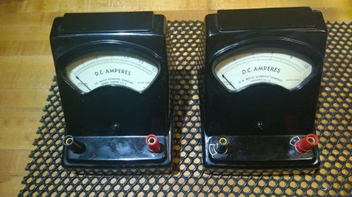 Pair of Vintage DC Amp Meters by Welch. 0 to 1 &amp; 0 to 3 Amps. WORK