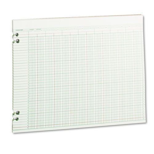 Accounting Sheets, 24 Columns, 11 x 14, 100 Loose Sheets/Pack, Green