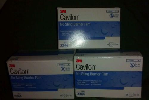 3 BOXES. CAVILON-NO STING BARRIER WIPES by 3M. TOTAL OF 75 WIPES. GREAT PRICE!!