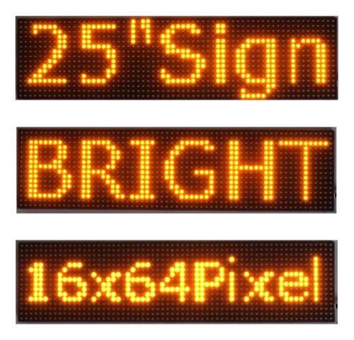 5Pcs 25&#034;x 6.5&#034; LED Sign Programmable Scrolling Window Message Display Yellow P10