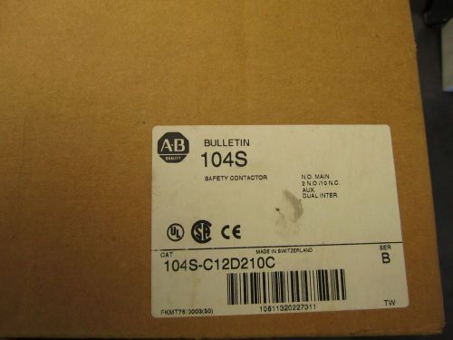 NEW 104S-C12D210C ALLEN BRADLEY SAFETY REVERSING CONTACTOR ASSEMBLY