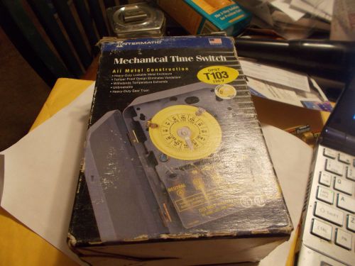 New INTERMATIC T103 DPST 120 Volt Mechanical Time Switch w/ Metal Case