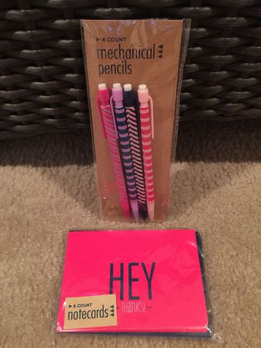 Rare Target Dollar Spot Mechanical Pencil Set And Thank You Cards/Envelopes
