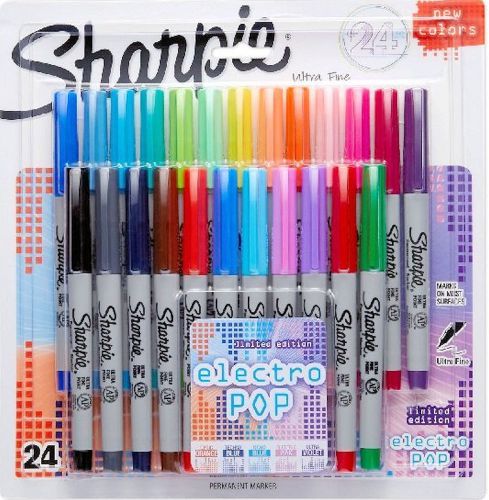 Sharpie Ultra Fine Electro Pop 24 pack permanent markers  - Free shipping