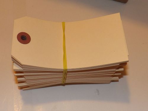100 Manila  #5 Inventory Price Scrapbook Craft Shipping Tags 4 3/4&#034; x 2 3/8&#034; New