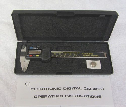 ELECTRONIC DIGITAL CALIPER DEPTH GAUGE Vernier SAE/Metric Measurement 0-100mm 4&#034;
