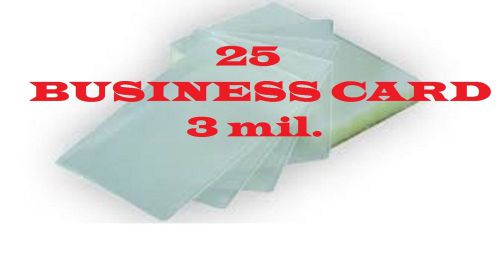25 Business Card Laminating Pouches/Sheets  Heat Seal  3 Mil