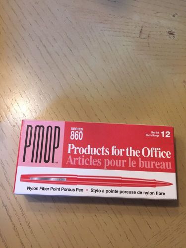 NEW Papermate PMOP 860 Red Nylon Fiber Point Porous Pen Dozen