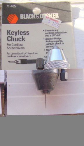 2 Drill Chucks I Black &amp; Decker 1/4 1Unlabeled for Cordless Screwdrivers (517)