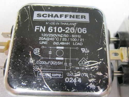 FN610-20/06 QTY 1 SCHAFFNER FN6102006 FILTER 1-PHASE EMI 20A NEW SCRATCHED TOPS