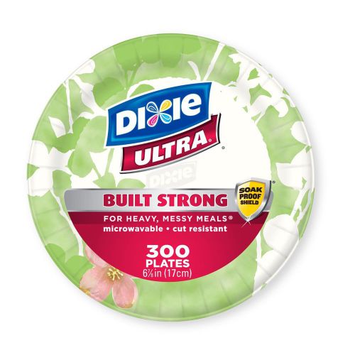 New 300 ct Dixie Ultra Paper Plates 6 7/8&#034; Heavyweight, Soak-Proof, Microwavable