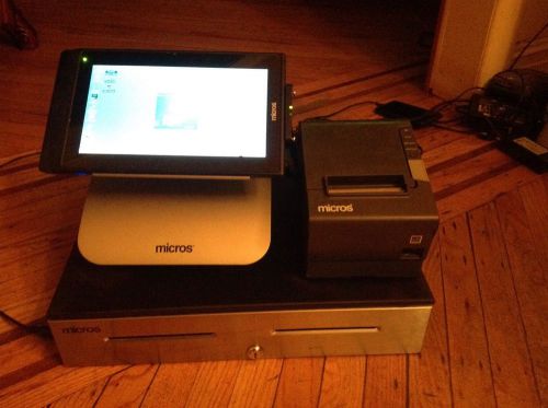 Micros mtablet mstation pos terminal w/ cash drawer epson tm t88v printer mint for sale