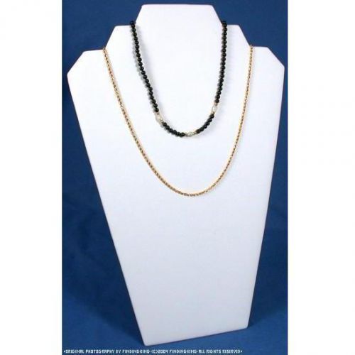 Necklace Chain Display Stand Bust White Faux Leather