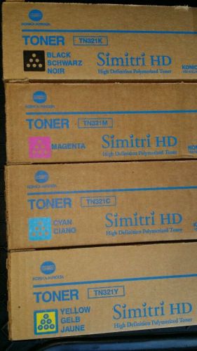 FULL SET Konica Minolta CYMK TN321C TN321M TN321Y TN321K Bizhub C364 GENUINE