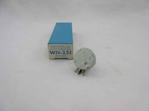 *NEW* CENTRALAB WN-251 POTENTIOMETER  250 OHMS 5 WATT *60 DAY WARRANTY* TR