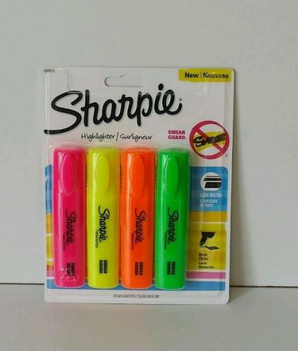 Sharpie 3 Line Widths in 1 Tip Highlighters, Blade Chisel, Assorted, 4-Pack