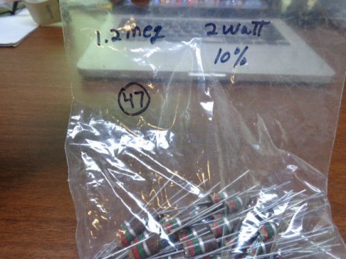 47pcs. 1.2 meg Ohm 2 Watt 10%  Carbon Comp resistors Vintage  NOS Ohmite Brand