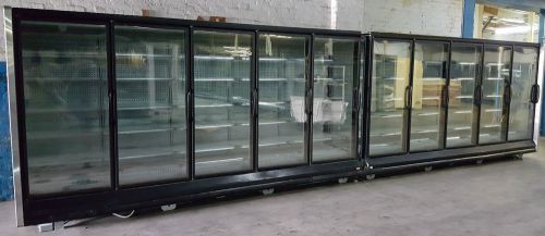 Hussmann glass door reach in freezer or cooler display case / 20 doors for sale
