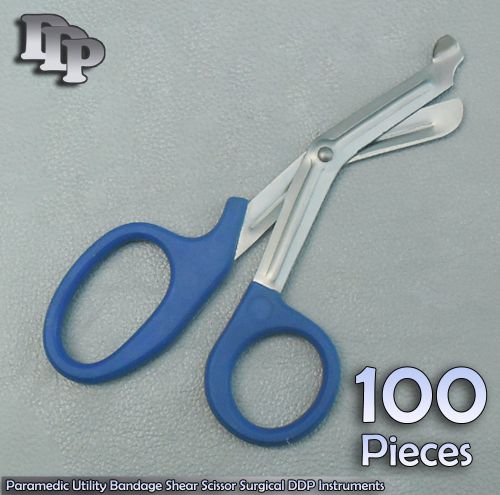 100 Paramedic Utility Bandage Shear Scissor 7.25&#034; Royal Blue Handle Surgical Ins
