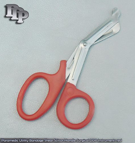 Paramedic Utility Bandage Shear Scissor7.25&#034; Red Handle Surgical DDP Instruments