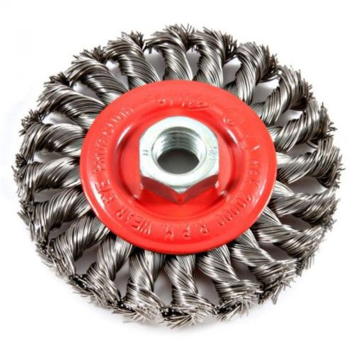 4&#034; By .012&#034; Twist Knot Wire Wheel Brush With 5/8&#034;-11 Threaded Arbor Forney 72759