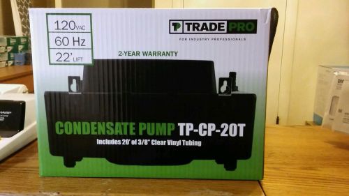 Brand new trade pro condensate pump tp-cp-20t includes 20ft of 3/8 clear vinyl t for sale