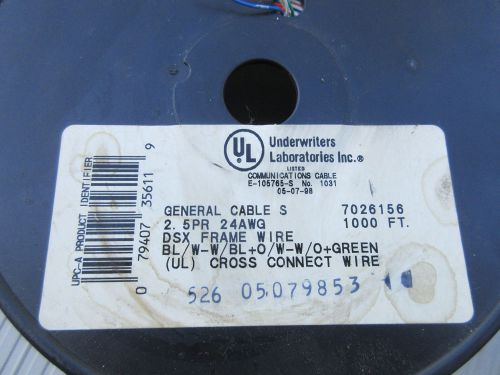 GENERAL CABLE 7026156 24-2.5P CROSS CONNECT Solid TC (BL-W/W-BL, OR-W/W-OR, GR)