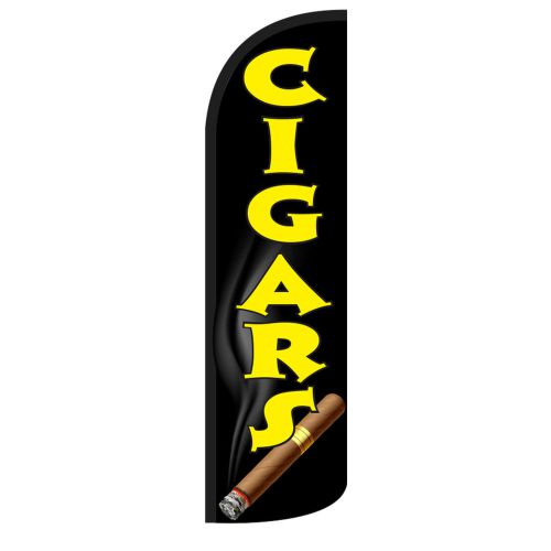 Cigars Windless Swooper Flag Jumbo Full Sleeve Banner + Pole made in USA blk