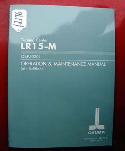 Okuma lr15-m turning center operation &amp; maintenance 3297-e-r4 (inv.12176) for sale
