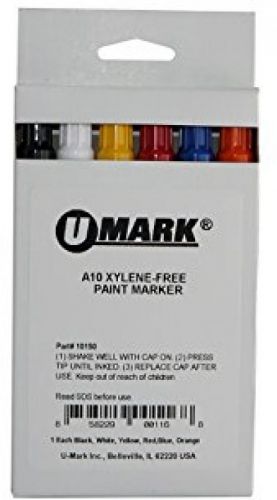 U-Mark 10150 A10 Color Assortment Paint Marker Set