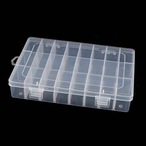 Electronic Parts Plastic Detachable 24Slots Storage Case Box 19.5x13cm