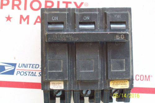 General electric circuit breaker type thql 50 amp 3 pole thql32050 for sale