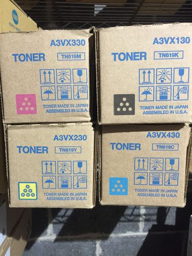 Konica BizHub C1070 - TN619 OEM Toner Set CMYK New in Box.