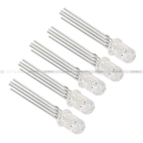 50pcs  4pin 5mm rgb tri-color common diffused  anode led red green blue for sale