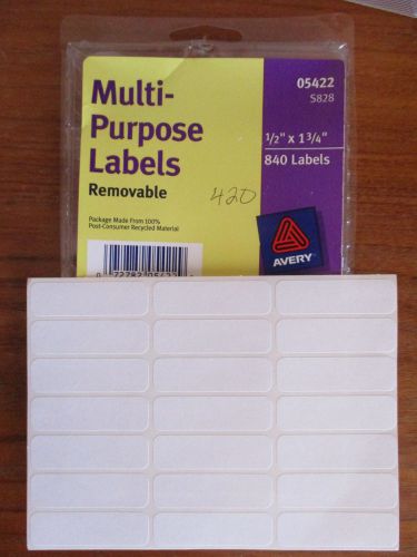 420 Avery 05422 Print or Write Multi-use Labels,White .5&#034;x1.75&#034; labels OPEN PACK