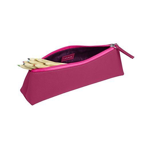 LUCRIN-Pencil case - Smooth cow - Leather, Fuchsia