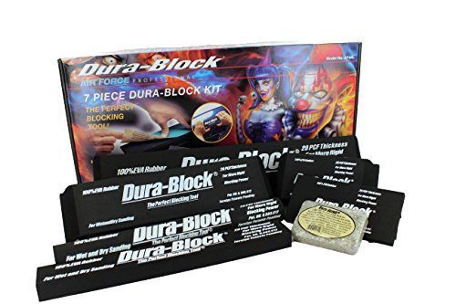 Af44l 7 piece dura block sanding kit ( wet dry automotive car shaping sand new ) for sale