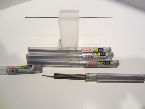PENCIL LEAD REFILL-.7mm - 4 TUBES X 18 -2H- EXTRA LONG LEAD-120 mm/ 4 1/2&#034;