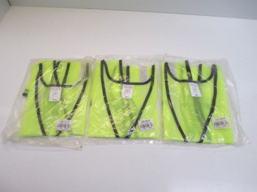 LOT OF 3 OCCULUX LUX-XGTM FLUORESCENT YELLOW SAFETY VEST SIZE REG NEW REFLECTIVE