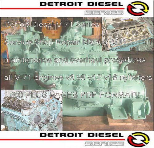 Detroit diesel series 71 service manual  6-71  8v-71ta  8v 71  8v-71ta  6se193 for sale