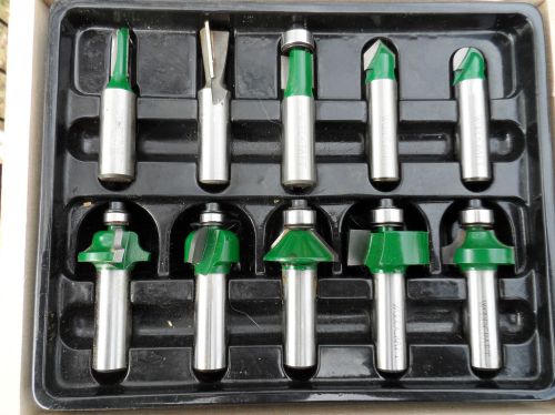 Woodcraft 10 PC Anti-Kickback Router Bit Set - 1/2&#034; Shank