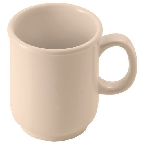 Winco MMU-8, 8-Ounce Bulbous Melamine Mugs, Tan, 1 Dozen, NSF