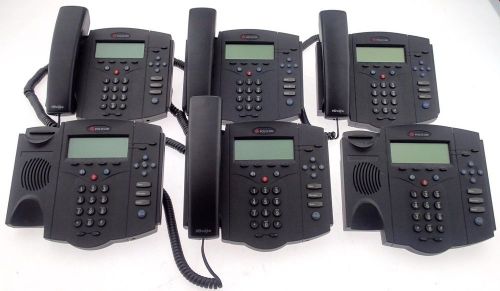 Lot of 6 Polycom SoundPoint IP 430 Office Phones 2201-11402-001