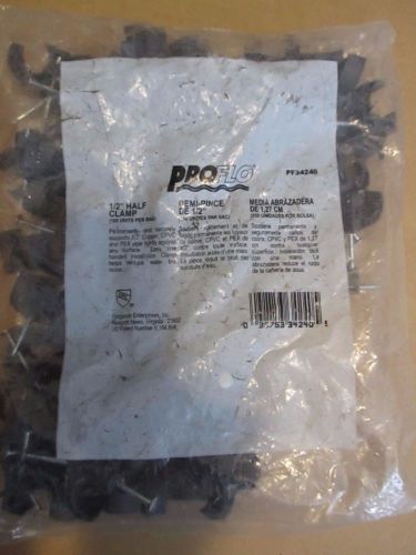 Bag of 100 proflo 1/2&#034; half clamps for copper cpvc and pex pipes pf34240 for sale