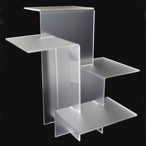 4 tier acrylic riser display stand white frosted 11&#034; x 11 1/2&#034; x 11 1/2&#034; h for sale