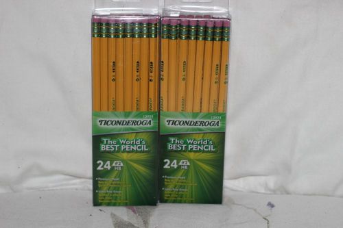 (2) PACKS  OF 24 EACH  Ticonderoga Premium Wood  Pencils HB #2 (13924)