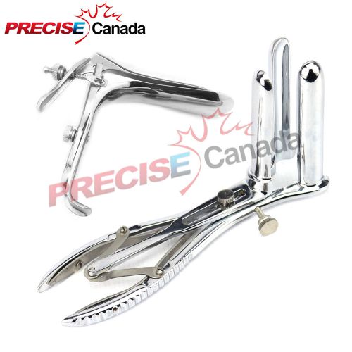 GRAVES VAGINAL SPECULUM (MEDIUM) + 3 PRONG MATHIEU ANAL SPECULUM GYNECOLOGY INS