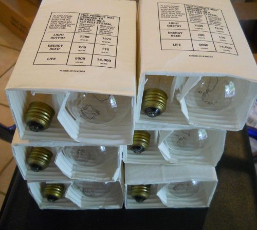 12 - Guaranteed Industial Grade Clear 200W Incandescent Light Bulbs medium base