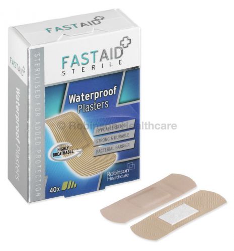 Fast Aid Sterile Waterproof Plasters - Pack of 40 Assorted