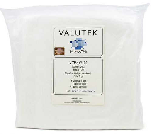 VTPNW-99 Valutek Cleanroom Standard Weight Polyester Wiper 9&#034; x 9&#034; (150 ea/bag)